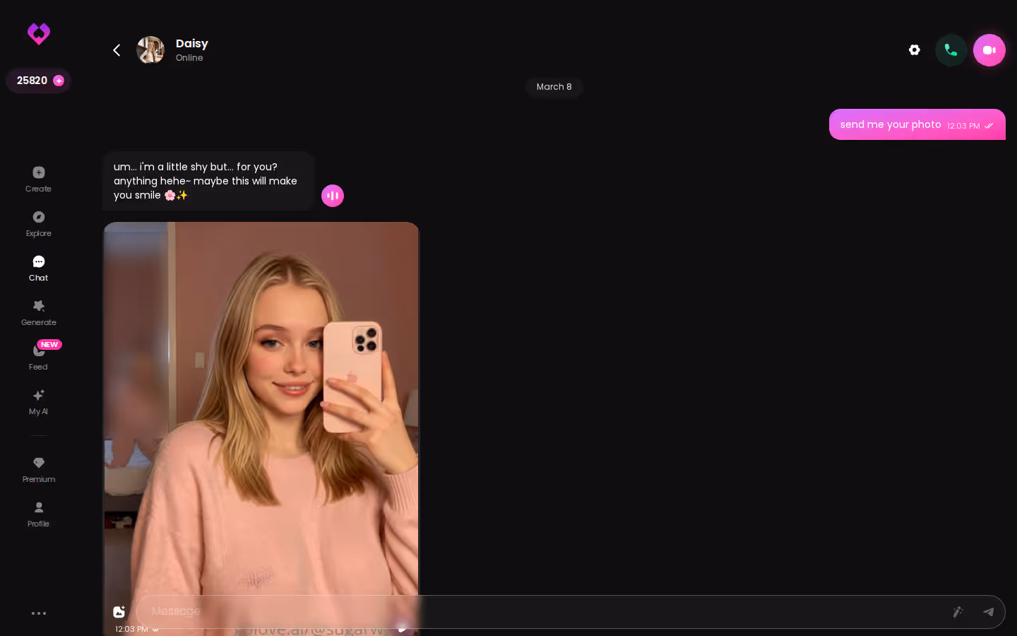 Uma conversa mais longa na GoLove, que é o que mantém o chat rolando