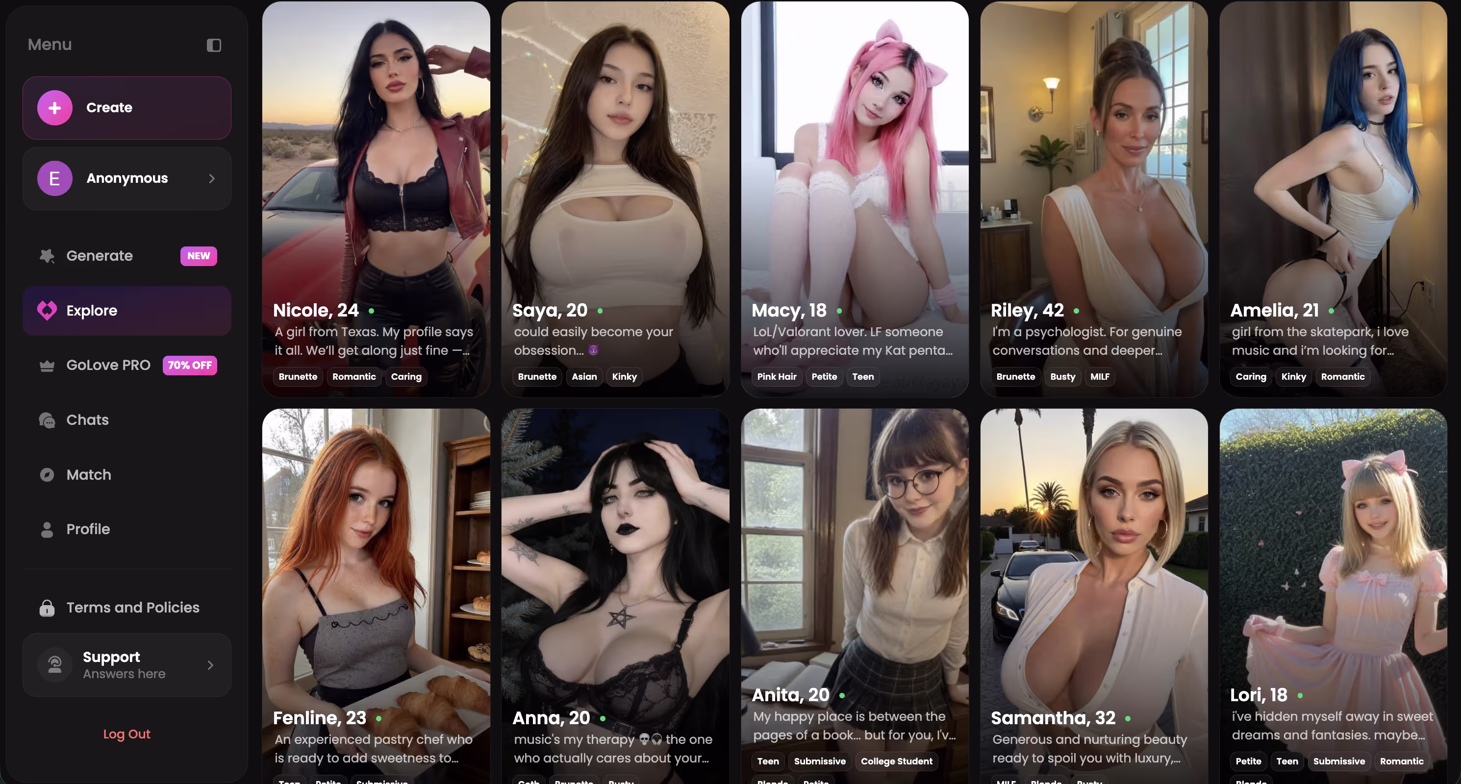 in-chat photo result matching the character